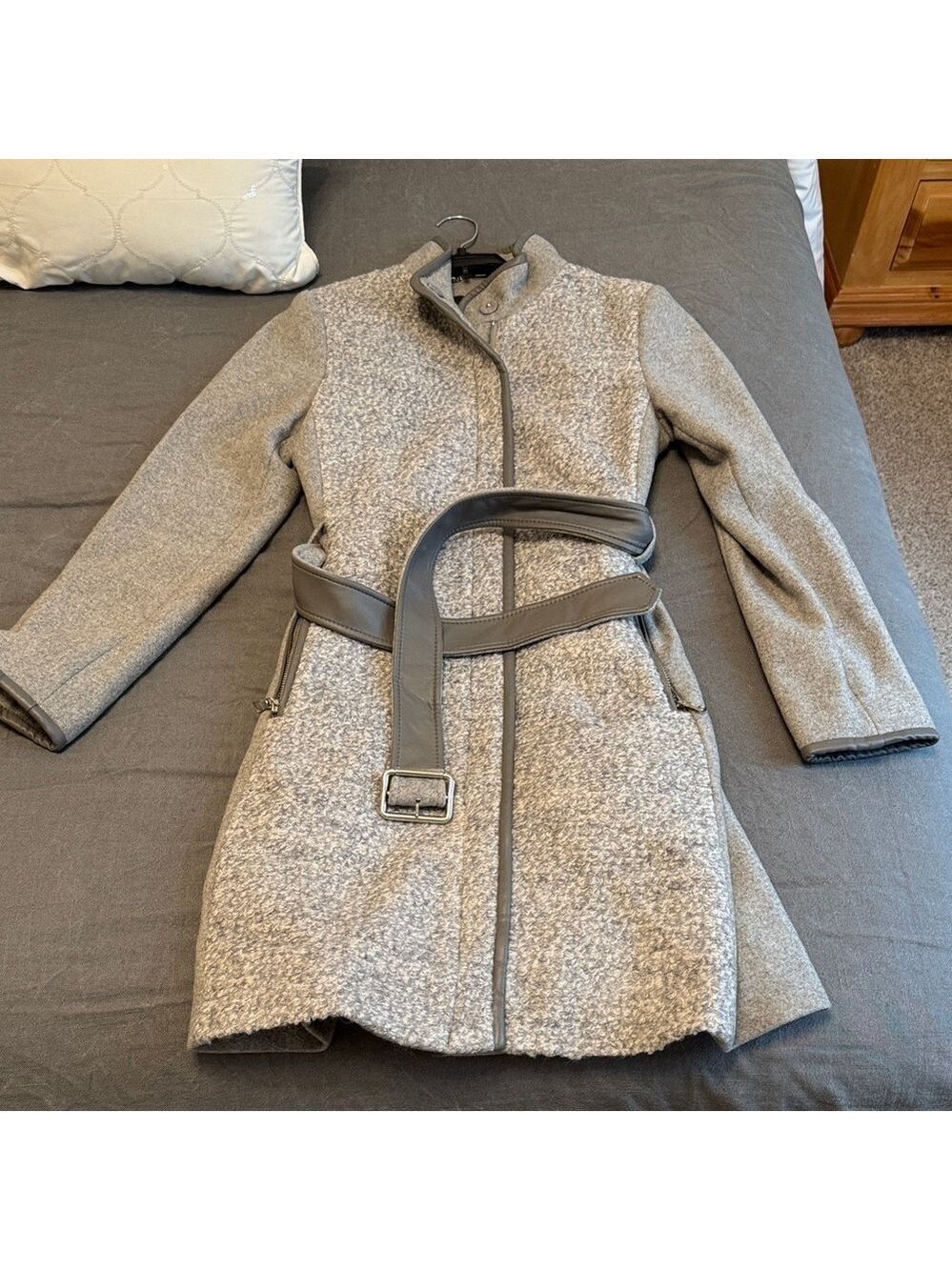 Vince Camuto Gray Trench Coat Belt